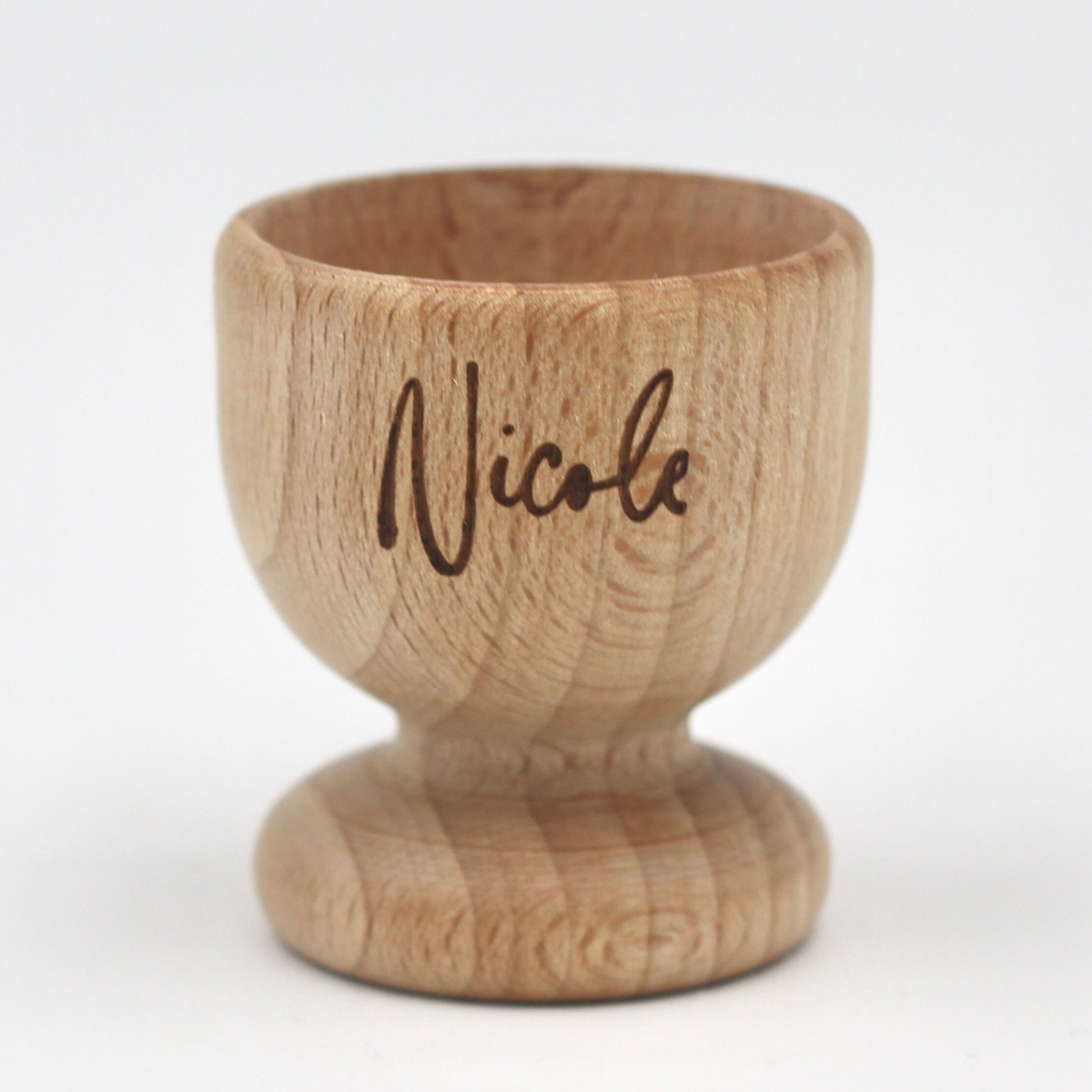 Personalisierte Eierbecher aus Holz mit hochwertiger Gravur - Osterdekoration Osterdeko Ostergeschenk Frühstückstisch