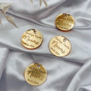 Anhänger Taufe Kommunion in Gold mit Gravur für Gastgeschenke & Einladungskarten / Taufdeko Heilige Taufe Baptism