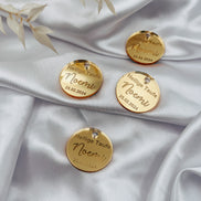 Anhänger Taufe Kommunion in Gold mit Gravur für Gastgeschenke & Einladungskarten / Taufdeko Heilige Taufe Baptism