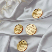 Anhänger Taufe Kommunion in Gold mit Gravur für Gastgeschenke & Einladungskarten / Taufdeko Heilige Taufe Baptism
