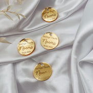 Anhänger Taufe Kommunion in Gold mit Gravur für Gastgeschenke & Einladungskarten / Taufdeko Heilige Taufe Baptism