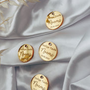 Anhänger Taufe Kommunion in Gold mit Gravur für Gastgeschenke & Einladungskarten / Taufdeko Heilige Taufe Baptism